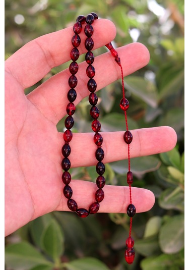 Hareli Kırmızı Siyah Arpa Kesim Özel Sistem Ateş Kehribar Tesbih 201024762