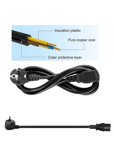 1.5 Metre C13 Power Kablo Bilgisayar Pc Kasa Monitör Güç Kablosu 150cm