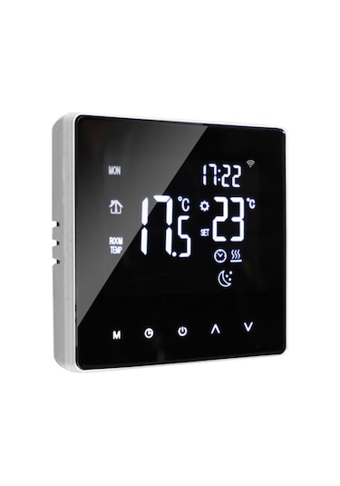 Xindoker 16a 220v Yer Sıcaklığı Kontrol Cihazı, Dokunmatik Lcd Ekran, 0-99 C Aralığı, Abs Siyah, Yeraltı Isıtma Ve Elektrikli Filmler İçin