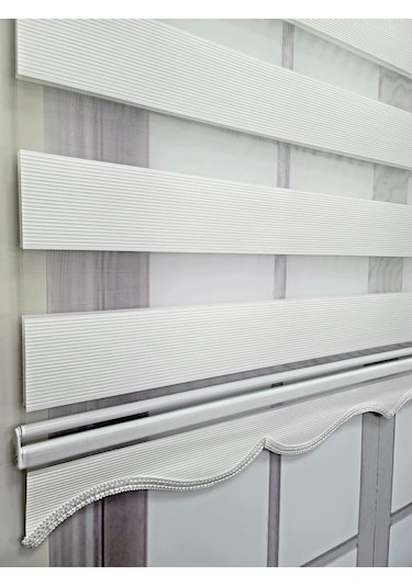 Bbb Mikro Pliseli Stor Zebra Perde Beyaz Mz483