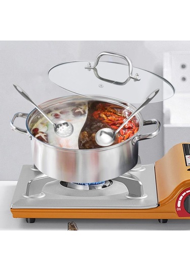 Suntek Shabu Shabu 2 Bölmeli Kapaklı Pişirici