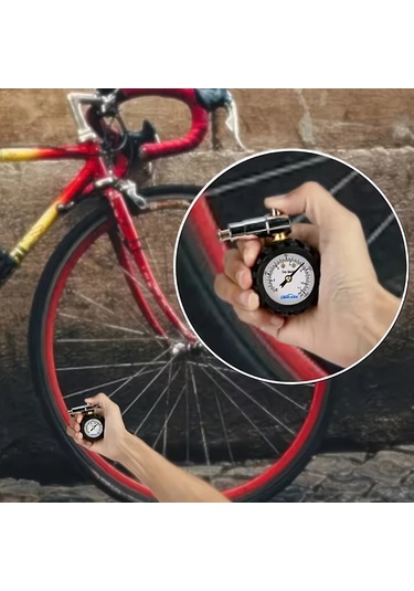 Boatshop1 Siyah 160psı Mekanik Bisiklet Lastik Basıncı Ölçer Analitik Kadranlı Dayanıklı Dağ Ve Yol Bisikletleri İçin Taşınabilir