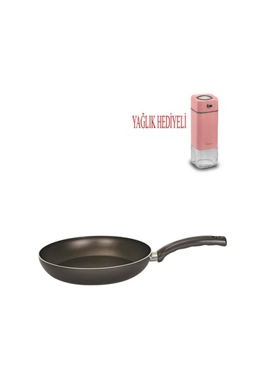 Mehtap Teflon Tava 30 Cm Ve Pembe Sos Şişesi Siyah