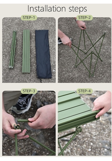 Halın 39.5x34x32.5cm Katlanır Masa Alüminyum Alaşımlı Masa Masa Açık Kamp Barbekü İçin, Boyut S 001