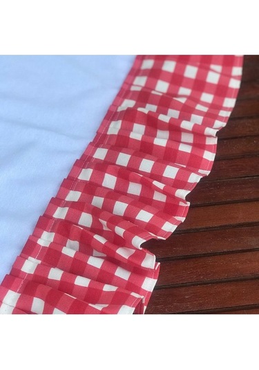 Fırfırlı Mavi Pötikare Runner & Ranir Diğer