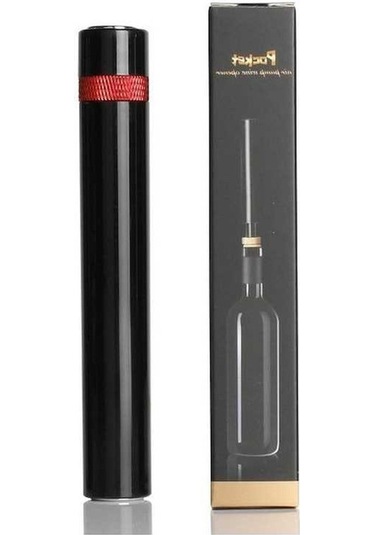 Novahub Pratik Şarap Açacağı - Yüksek Kaliteli Kırmızı Basınçlı Şişe Açma Seti, Günlük Kullanım İçin İdeal Siyah Siyah