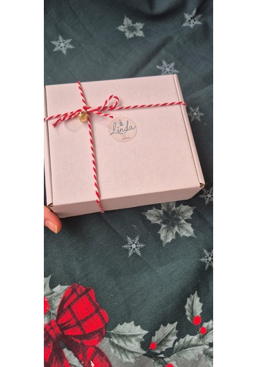 Yılbaşı Hediyelik Linda Kase Mum El Yapımı, Doğal Soya Mum Beyaz Kırmızı