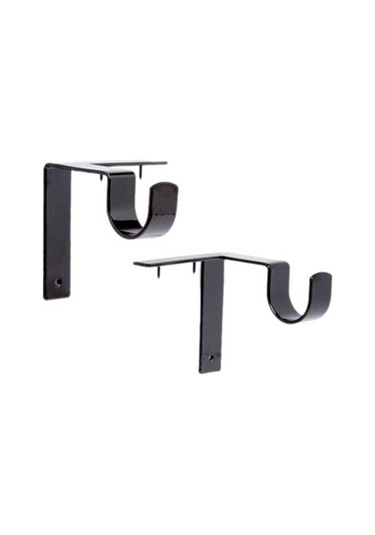 Aubyhe 2 Adet Siyah Çift Perde Demiri Tutucusu - Dayanıklı Metal, 20lb Yük Kapasitesi, Kolay Kurulum, Ev Dekorasyonu Ev Eşyası