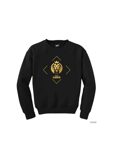 Mad Lions Line Siyah Sweatshirt Siyah