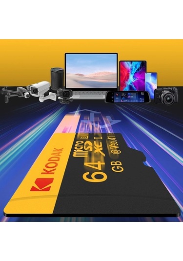 Novahub Kodak 128gb Mikro Sdxc U3 V30 A1 Kart, Yüksek Hızlı Kamera Ve Robot İçin