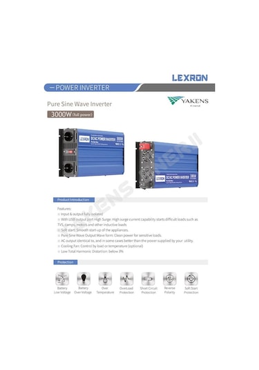 Lexron 3000 Watt 12v Tam Sinüs İnverter
