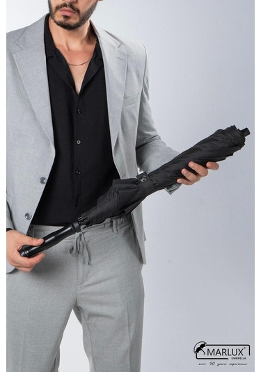 8 Telli Büyük Boy Manuel Protokol Kamp Ve Plaj Şemsiyesi Siyah Demir Ayaklı Askılı Taşıma Çan Siyah