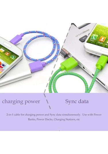 Tongxida 3m/2m/1m Mikro Usb 2.4a Hızlı Şarj & Veri同步 Kablosu - Rose Red - Mobil Cep Telefonu İçin