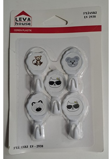 Leva Yapışkanlı Askı 5 Li Hanger Lv-2938 Karışık Desen Diğer