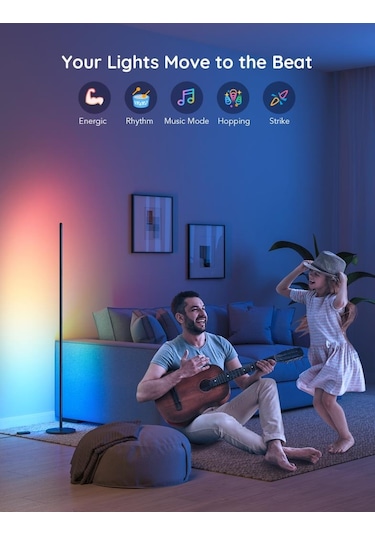 Govee RGBICW H6076312 Basic Akıllı Dikey Aydınlatma Alexa Google Asst. Destekli Siyah