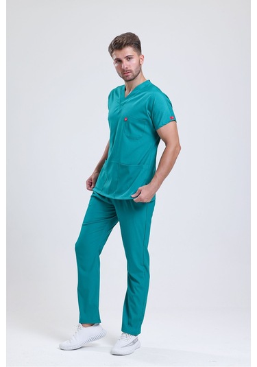 Likralı Üniforma Unisex Cerrahi Yeşil