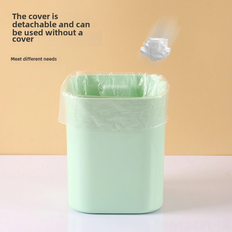 Dofolink Ofis Masa Çöp Kutusu Siyah Kapaklı - Pp Malzeme Dormitor Ve Yatak Odası İçin Küçük Çöp Konteyneri 1 Adet