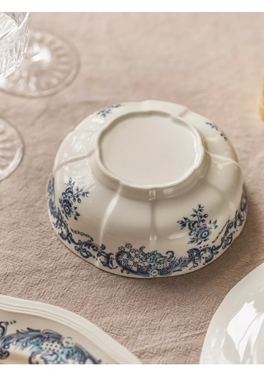 Roomi 480 Ml Derin Seramik Tabak, Vintage Salata Kasesi 202452400 Beyaz