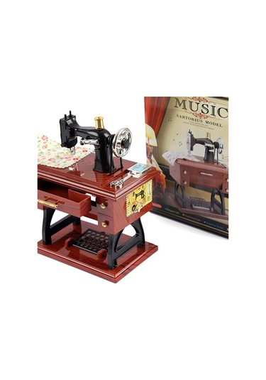 Kişiye Özel Nostaljik Tasarımlı Dikiş Makinesi Müzik Kutusu