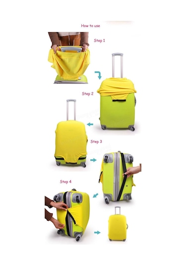 Smart Travel Valiz Koruyucu Kılıfı Orta Boy Köpek Desenli Çok Renkli