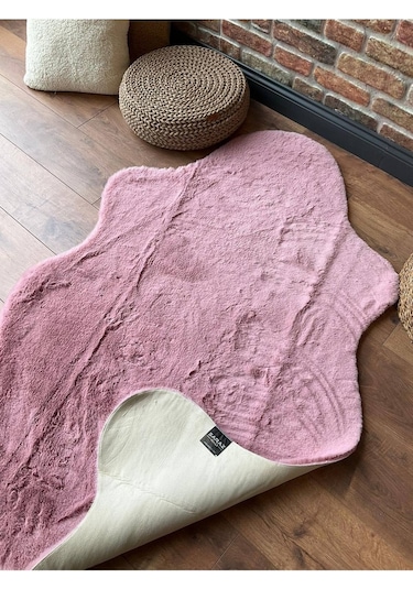 Tavşan Tüyü Post Peluş Ultra Yumuşak Post Puffy Cappuccino Pembe