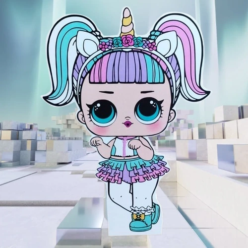 Ayaklı Pano Lol Bebek Unicorn Temalı 50x30 Cm Doğum Günü Masa Dekoru Oda Süsü Diğer