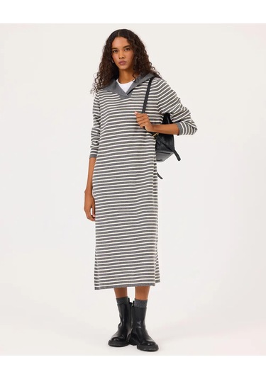 Scl Uzun Kollu Midi Boy Triko Kadın Elbise 10002421711008 Gri