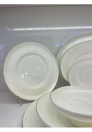 Aryıldız 60 Parça Dante Yemek Takımı Altın Beyaz - Altın