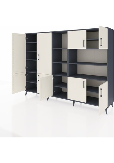 Hyperion Dolap 14 Raflı 9 Kapaklı 220x44x163 Antrasit-aytaşı/antr Antrasit-aytaşı/antrasit