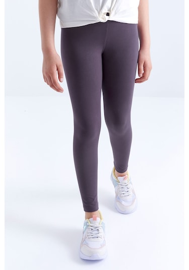 Tommylife Tommy Life Eflatun Yüksek Bel Dar Paça Kız Çocuk Tayt - 75047 Eflatun