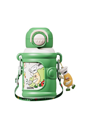 Jian Fan Sevimliçiftçi Hasır Fincan Derme Önlici Termos Fincan - Pembe Pembe