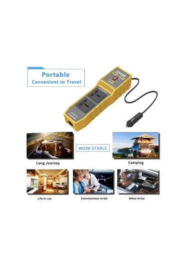 Wondernest Üç Usb'li 12v - 110v 300w Araç İçin Güç Çevirici Dc-ac Dönüştürücü