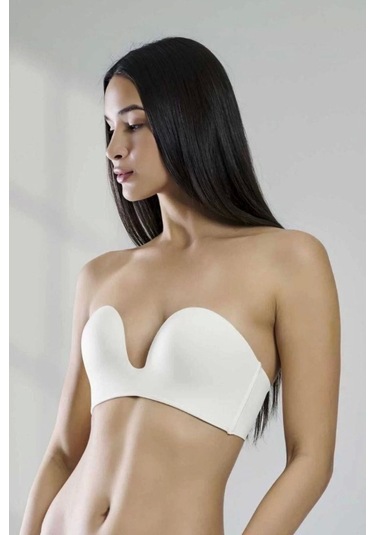 103 Yeni İnci Lazer Bonding Sütyen Bazlensiz Kadın Ekru