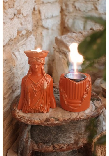 Dekoratif Karyadit Kızı Ve Ateş Çukuru Seti Hediyeli Turuncu