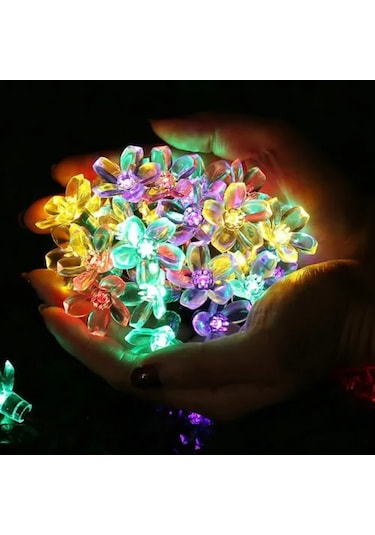 Yaozixa Güneş Enerji İle Çalışan 20 Led'li Dış Mekan Iç Mekan Dekoratif Işık Zinciri - Flaş Ve Sürekli Işık Modları, Su Geçirmez, 8-10 Saat Süre Renk