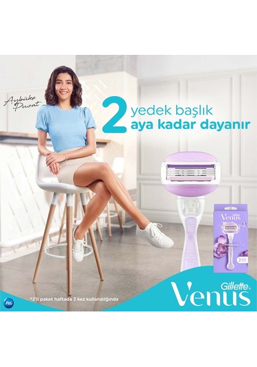 Gillette Venus Comfortglide Breeze Kadın Tıraş Makinesi + Yedek Tıraş Bıçağı 2'li