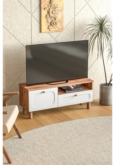 Bohem Tv Ünitesi 105 Cm Mdf Kapak Ceviz - Beyaz