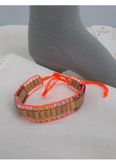 Glamglamour Ahşap Boncuk Dokuma Kadın Halhal