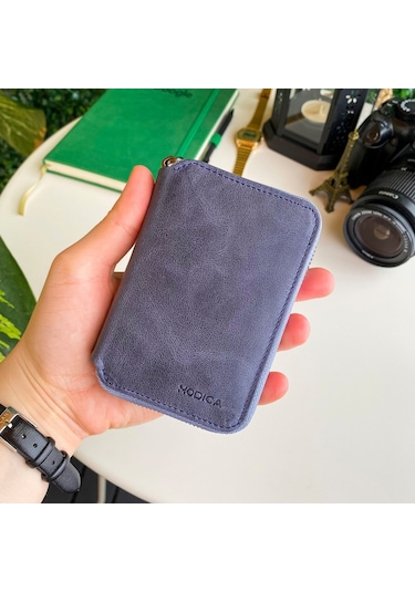 Modica Porto - Hakiki Deri Fermuarlı Cüzdan