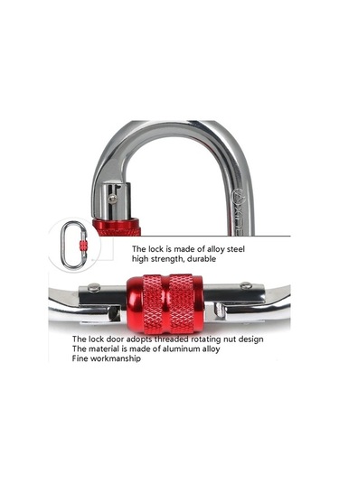 Pazly Xında Xdq96068 Tırmanma Ana Kilit Karabina O-şekilli Çelik Kilit Tel Toka Kilidi Gümüş Kırmızı Çok Renkli