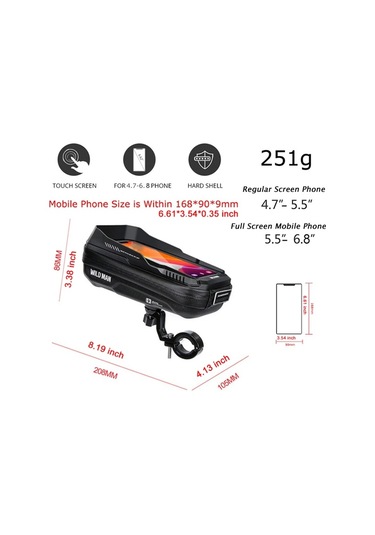 Willowhaven Black Mtb Ve Yol Bisikletleri İçin Yağmur Geçirmez Wıld Man Telefon Tutucu Çanta Haki
