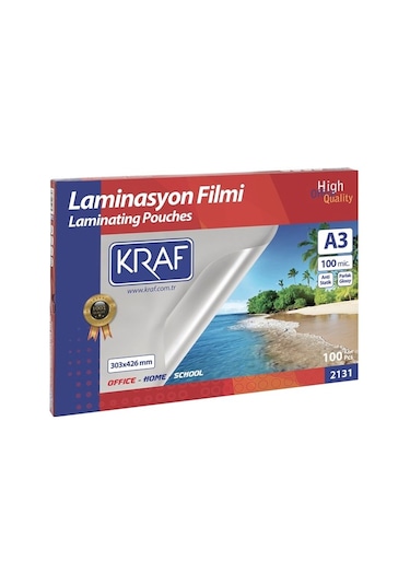 Kraf Laminasyon Filmi 100 Mikron A3 100'Lü Paket