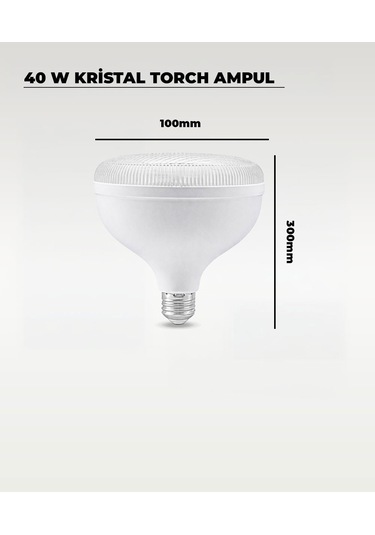 40w Kristal Torch Led Ampul Beyaz Işık
