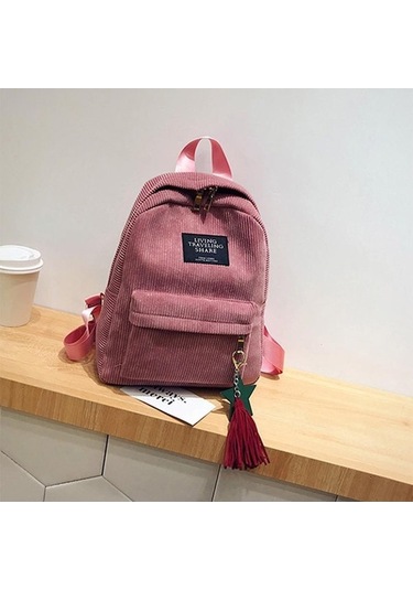 Ganzhoushop Sırt Sırt Sevimli Rahat Püskül Okul Öğrenci Lake Kadınlar Kadife İçin Çantası Çantası Çantası Blue Gt Çok Renkli