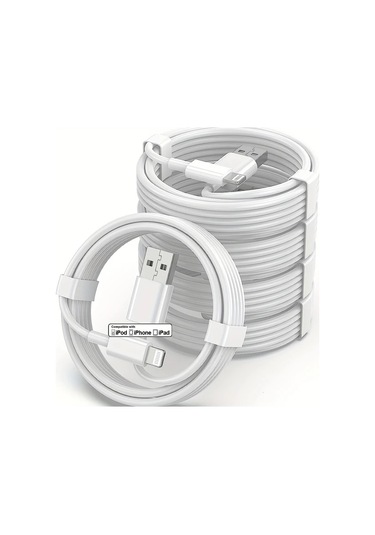 Brightnova 5 Adet 3 3ft Beyaz İphone Uyumlu Sarj Kablosu Hizli Sarj İphone Uyumlu 14 14 Pro Max 13 12 11 X Xs Xr İpad İcin