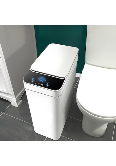 Clean S1 Akıllı Sensörlü Otomatik Kapaklı Hijyenik Çöp Kovası Beyaz