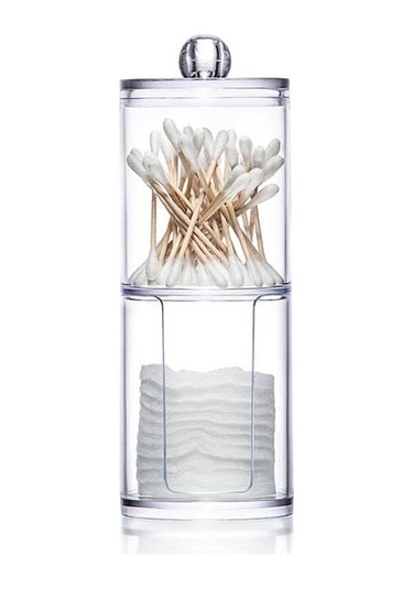 Ulzyvf 2 Katmanlı Akrilik Kozmetik Saklama Kutusu - Ruj, Pamuk Ped Ve Çubuklar İçin Diğer