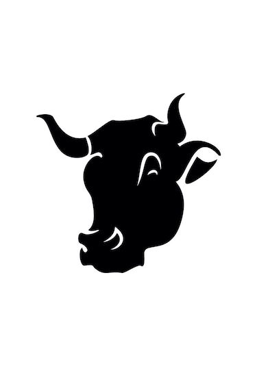 Boğa Başı Folyo Sticker 100cm Uzunluk Siyah