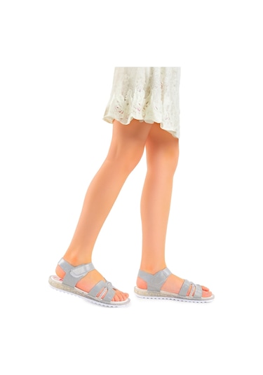 Kiko Kids Kız Çocuk Sandalet Arz 2345 Gümüş