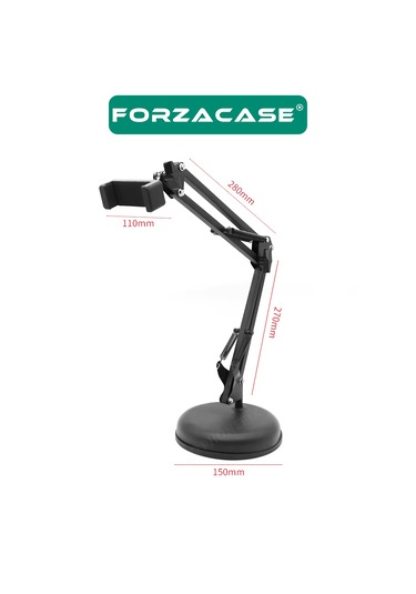 Forzacase Masaüstü 360 Derece Ayarlanabilir Akrobatik Telefon Tutucu Stand - Fc1131 Siyah